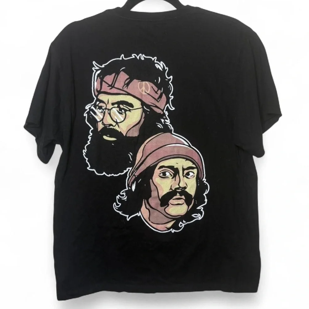 Cheech & Chong Graphic Tee Black Green Headgear Classics Size M